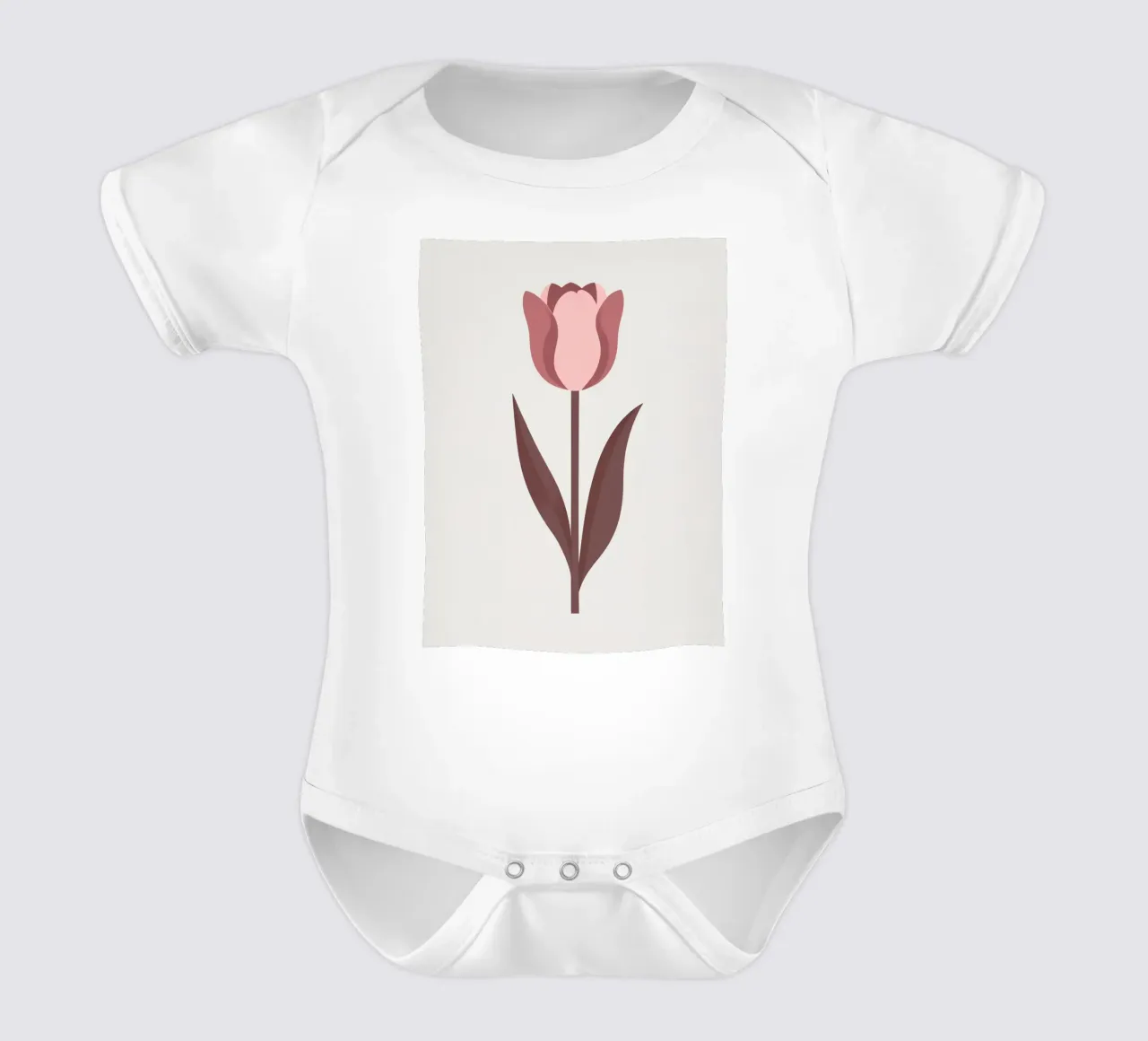 Tulipano semplice body neonato maniche corte da Botanical Gallery
