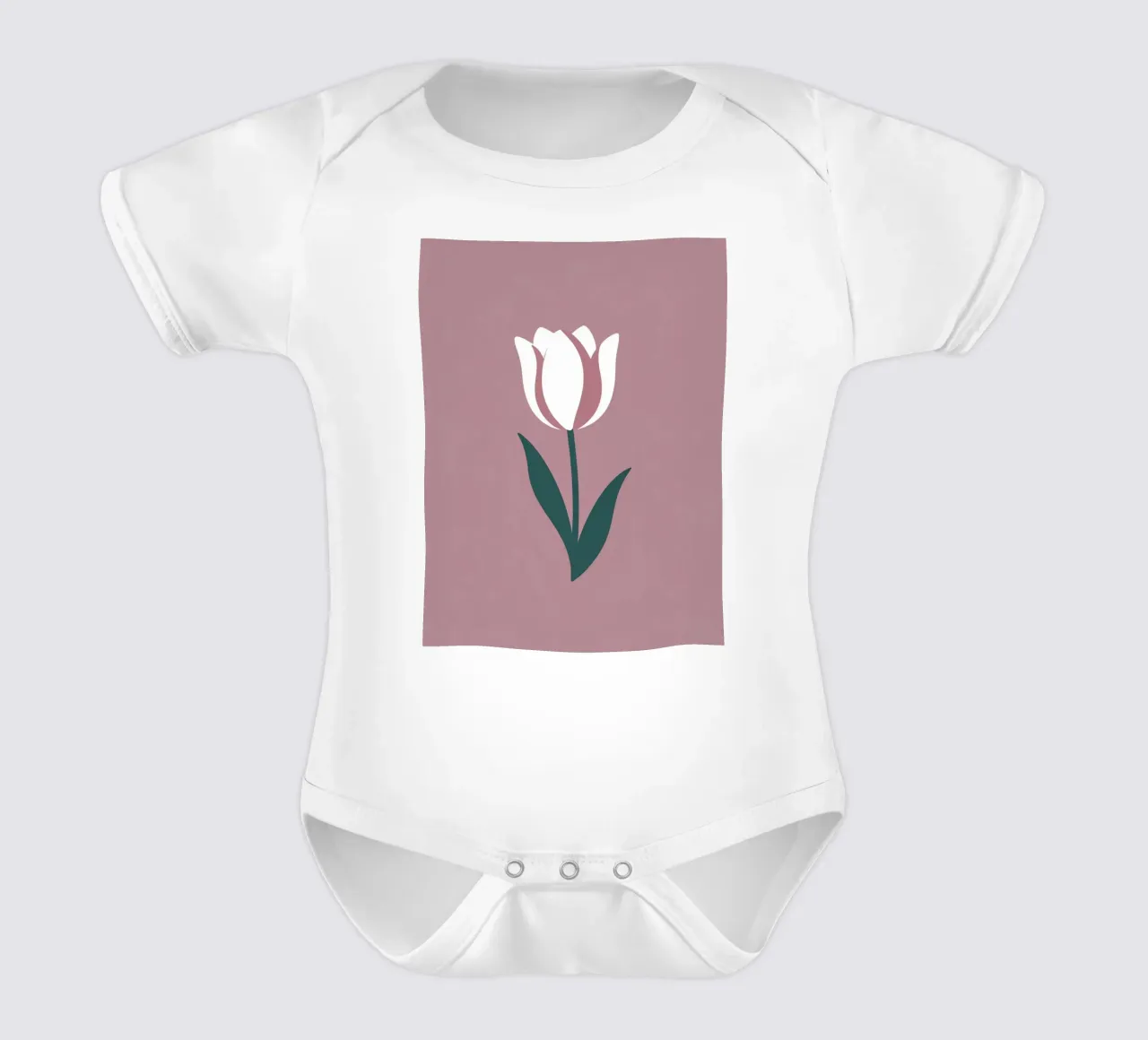 Tulipano semplice body neonato maniche corte da Botanical Gallery