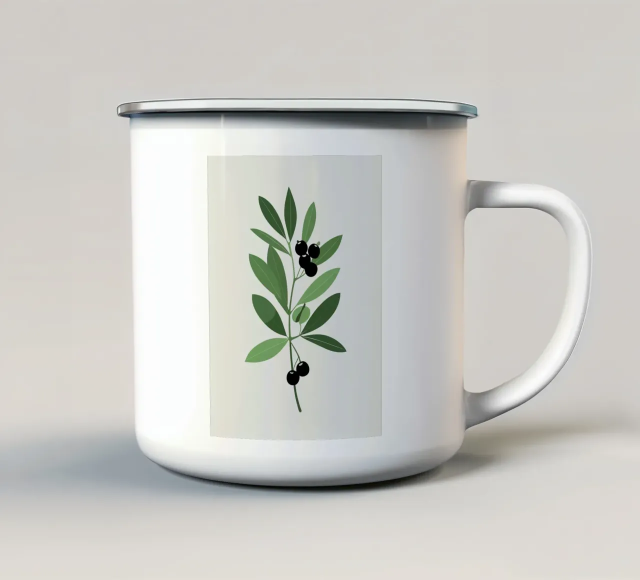 Un solo rametto tazza in smalto da Botanical Gallery