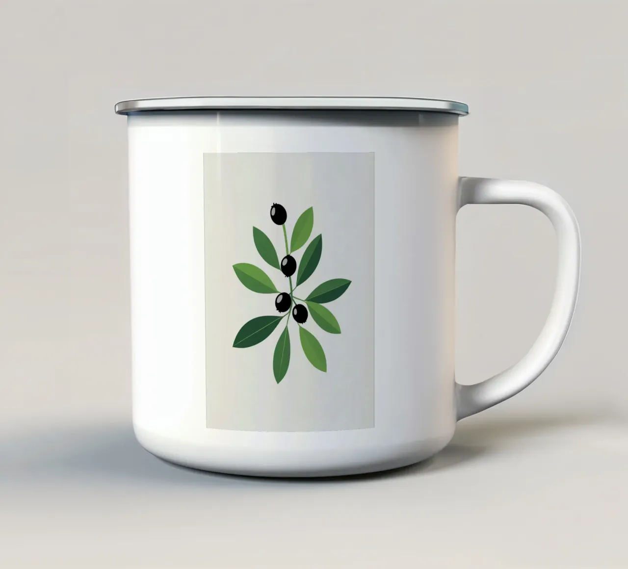 Un solo rametto tazza in smalto da Botanical Gallery