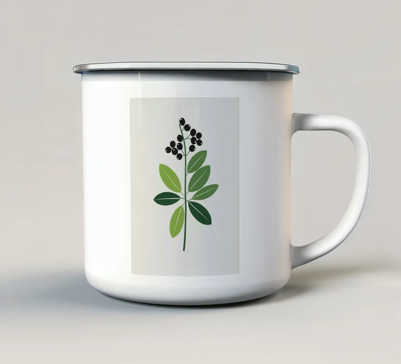 Un solo rametto tazza in smalto da Botanical Gallery