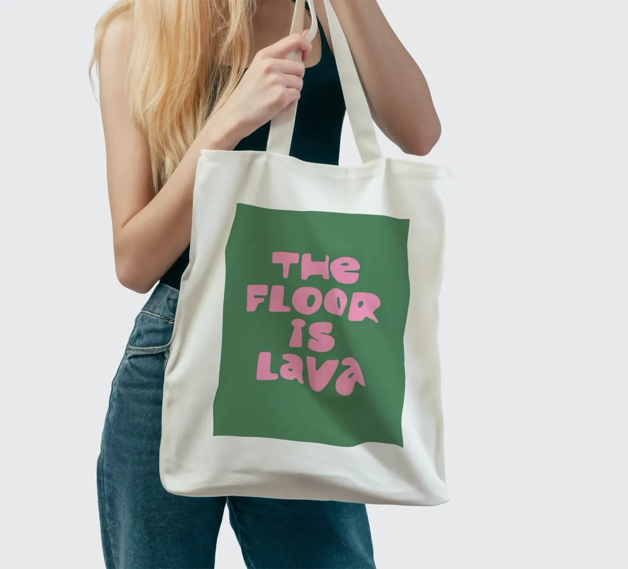The Floor Is Lava borsa in juta da EverLuvv Studio