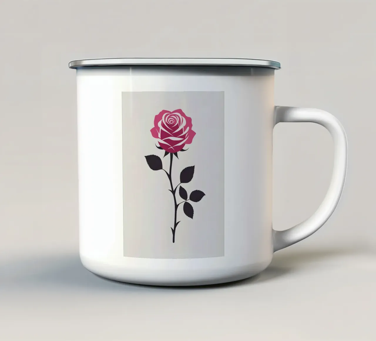 Silhouette rosa tazza in smalto da Botanical Gallery