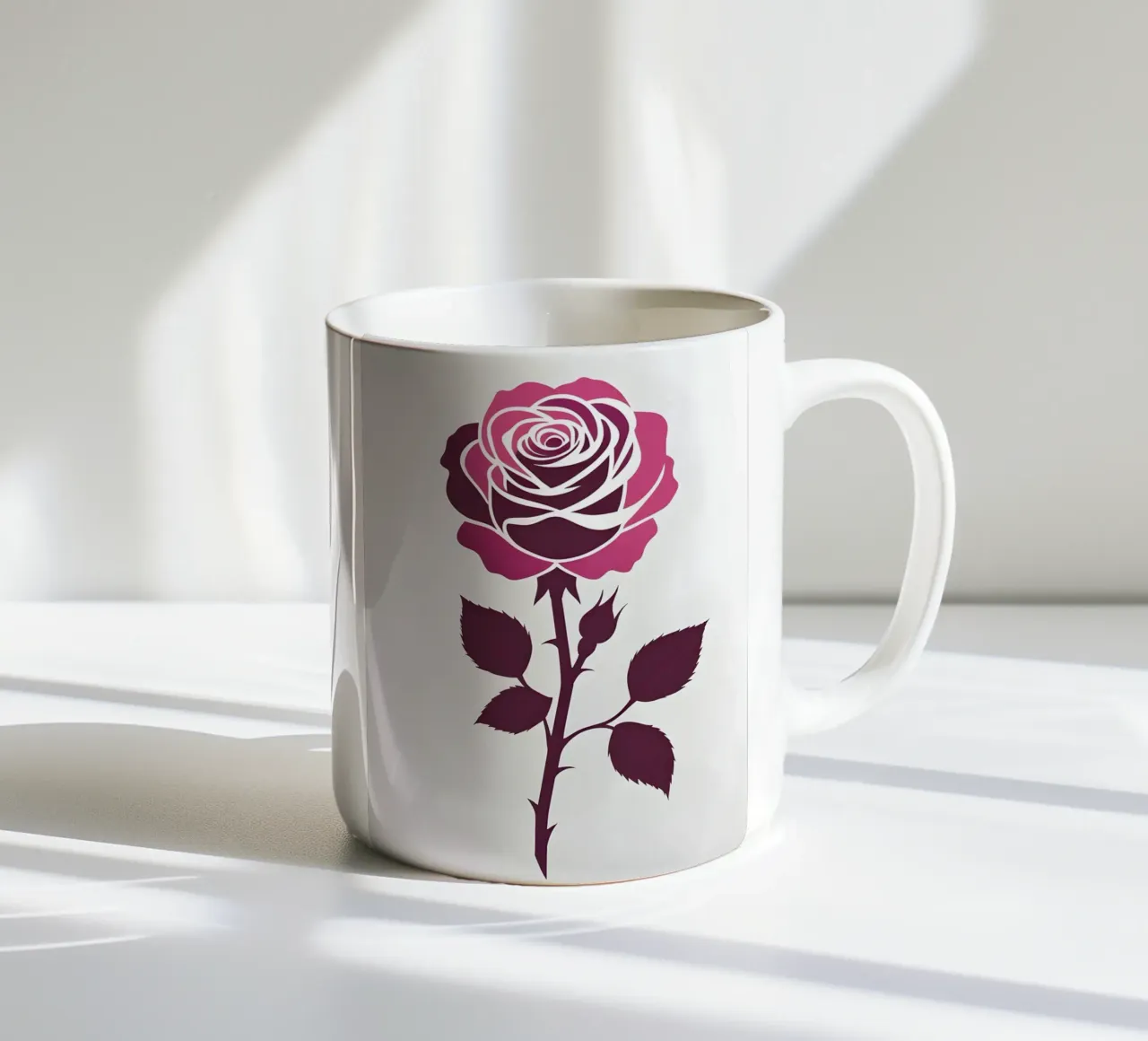 Silhouette rosa tazza in ceramica da Botanical Gallery