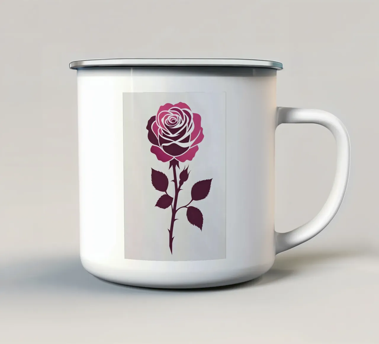 Silhouette rosa tazza in smalto da Botanical Gallery