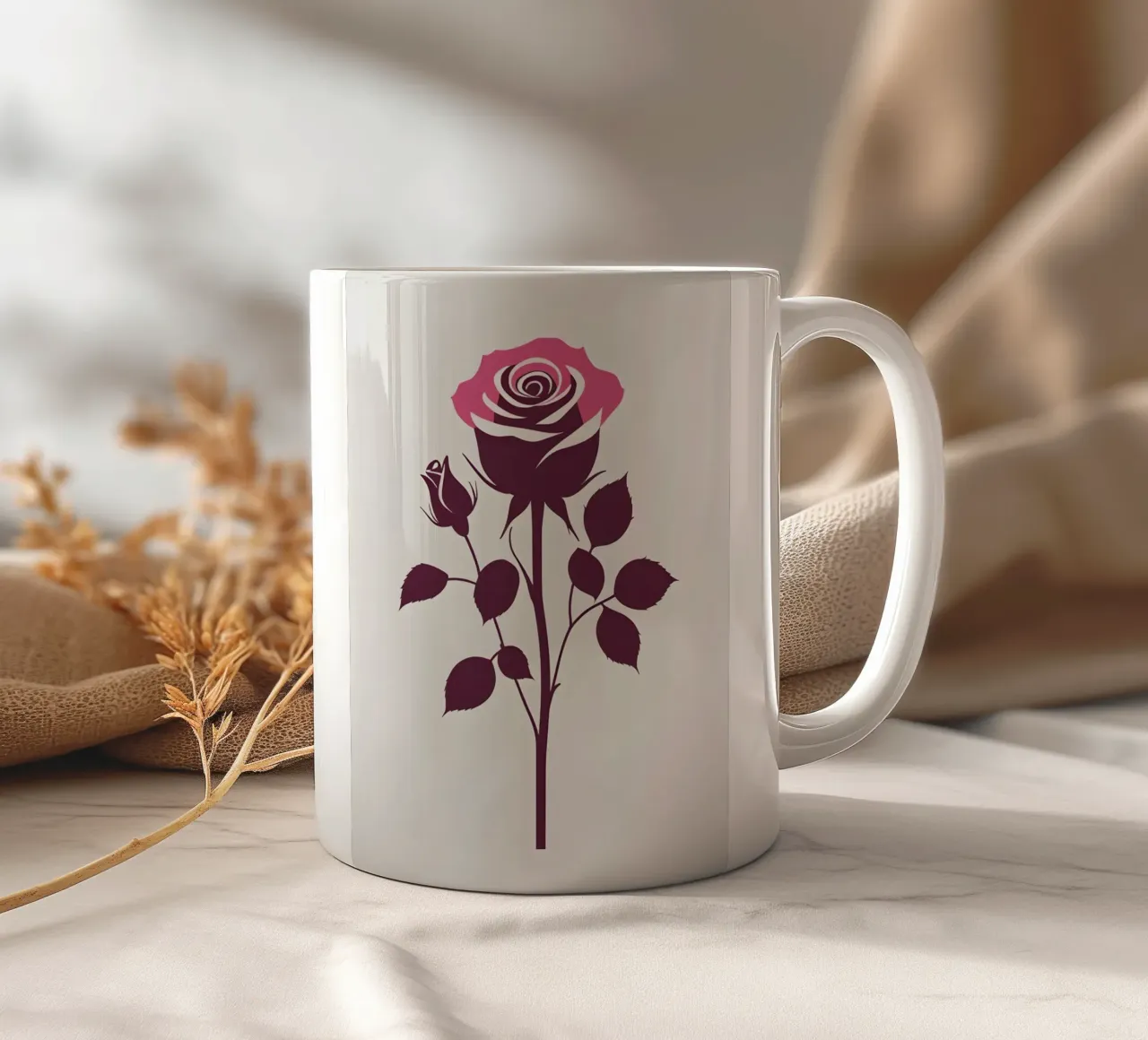 Silhouette rosa tazza in ceramica da Botanical Gallery
