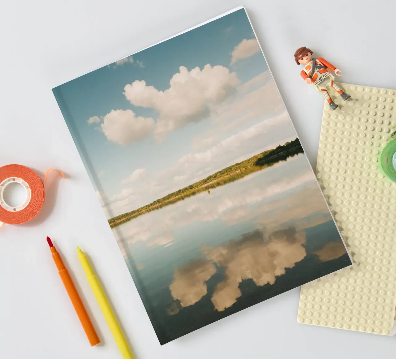 Cloud Mirror | Cloud reflection on water surface in lake notebook by Bold and Retro