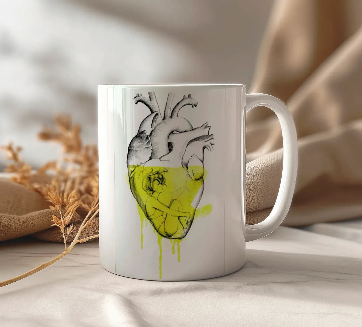 Drowning ceramic mug by Ina Stanimirova