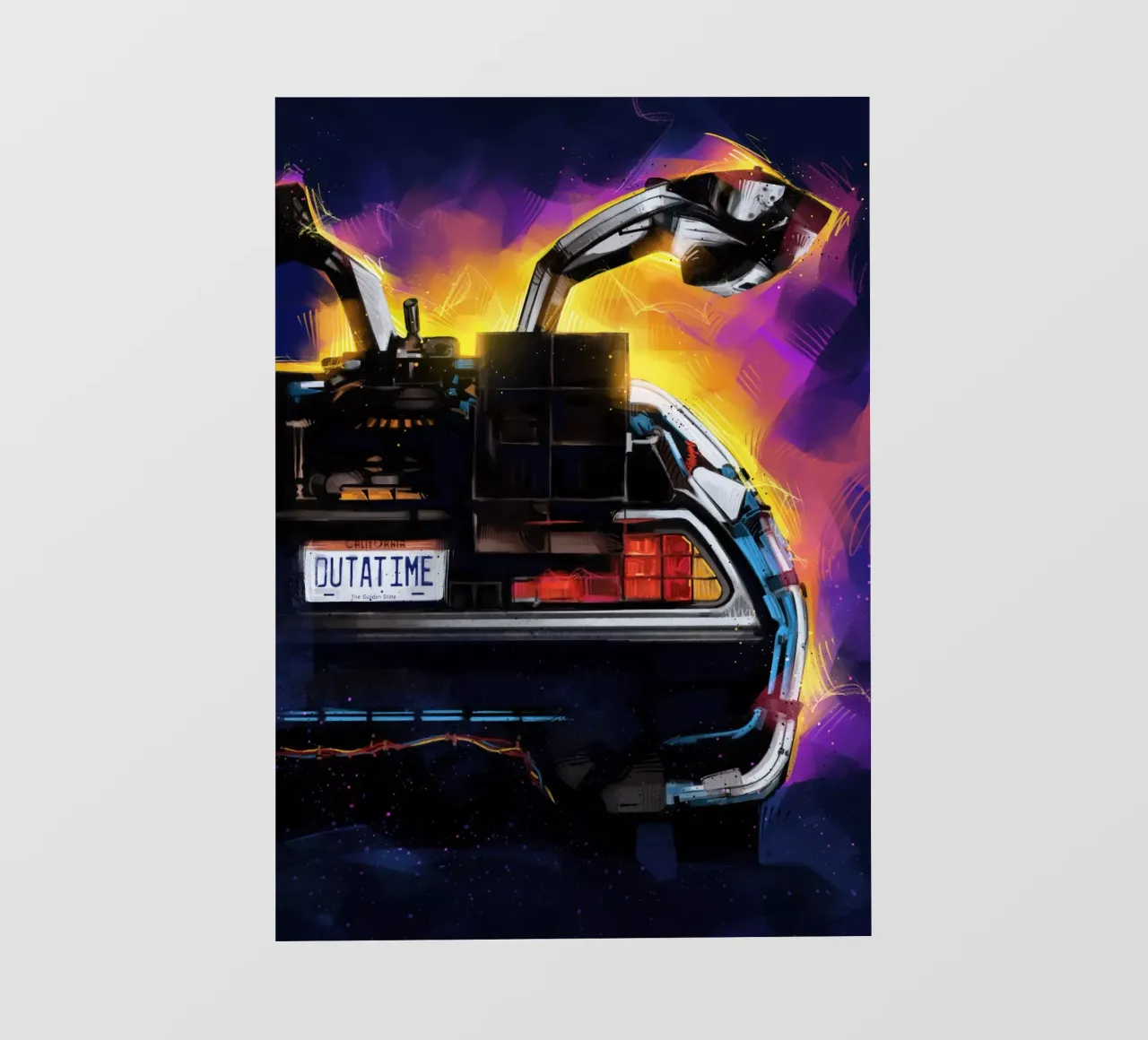 Back To The Future Delorean pellicola backlit da nabakumov