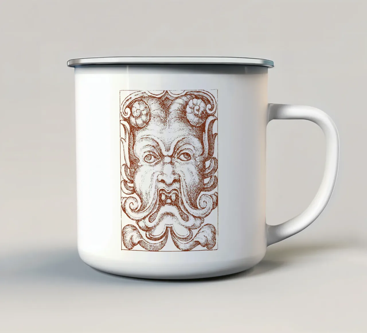 Maschere grottesche tazza in smalto da Doa Project