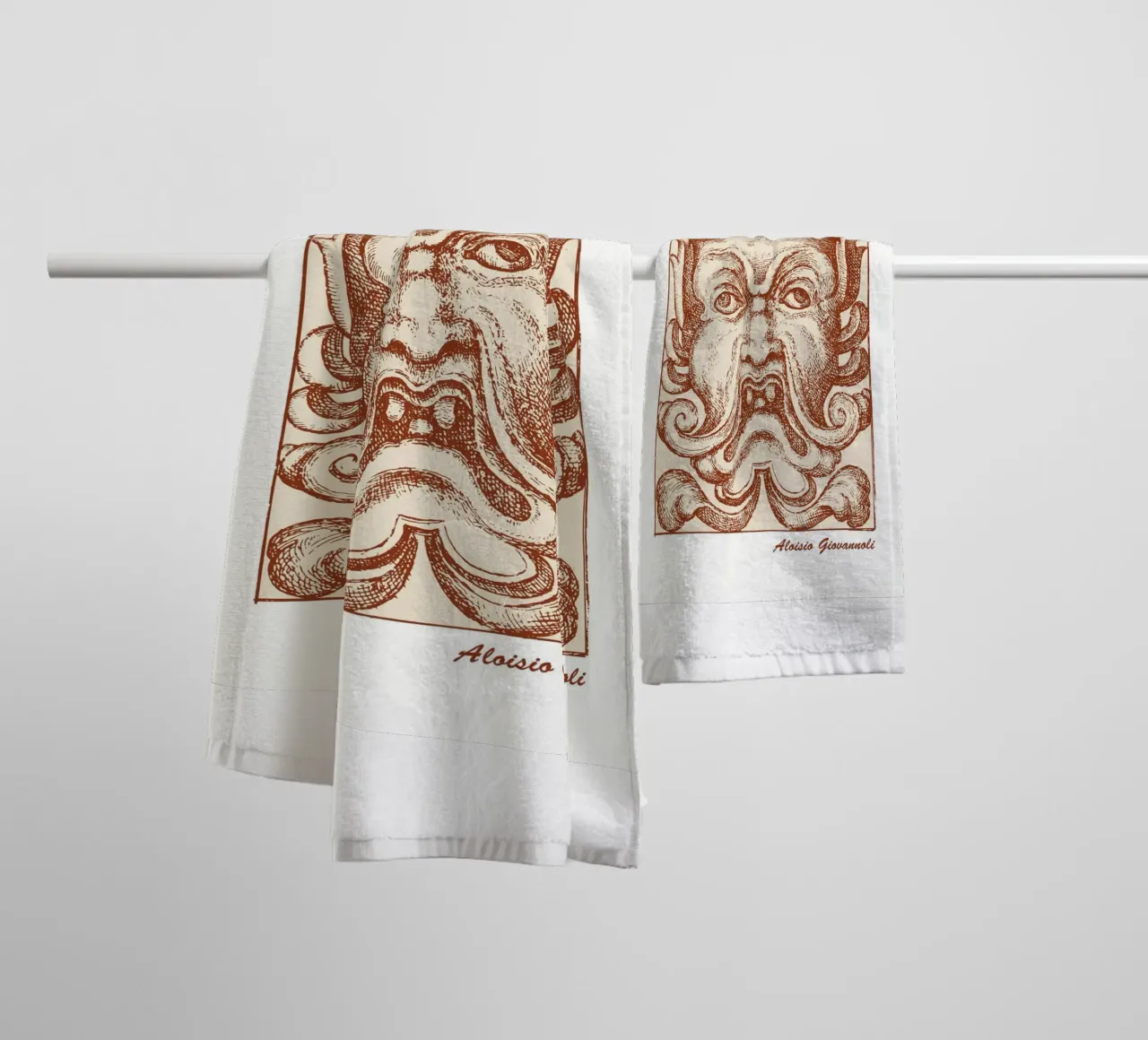 Maschere grottesche asciugamano da bagno da Doa Project