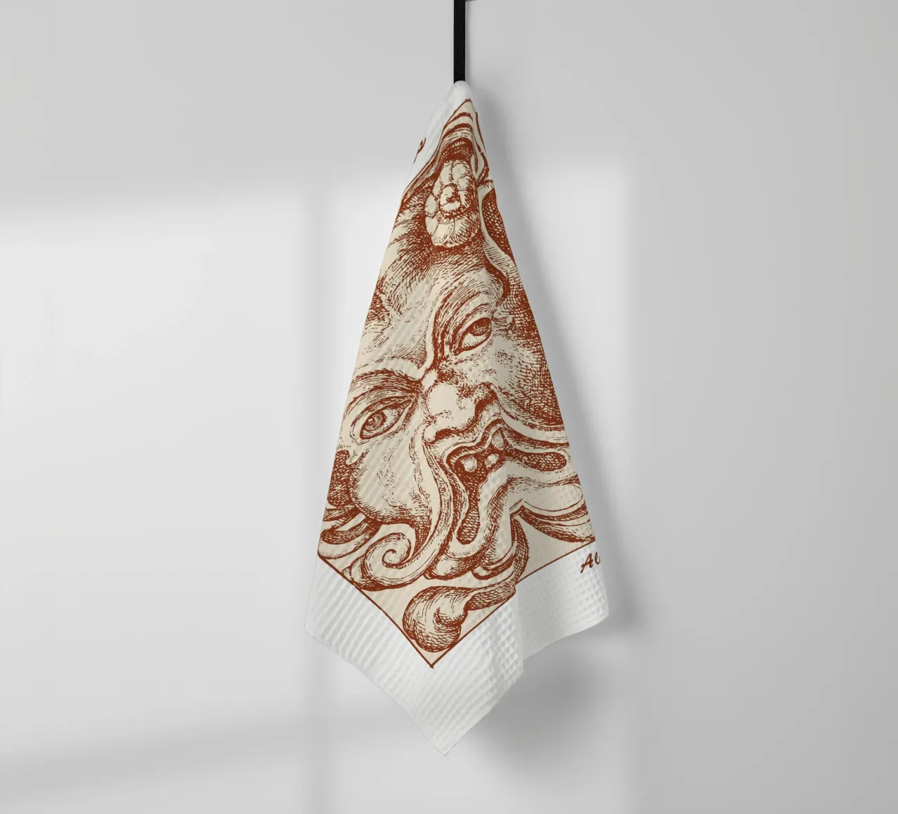 Grotesque Masks tea towel by Doa Project