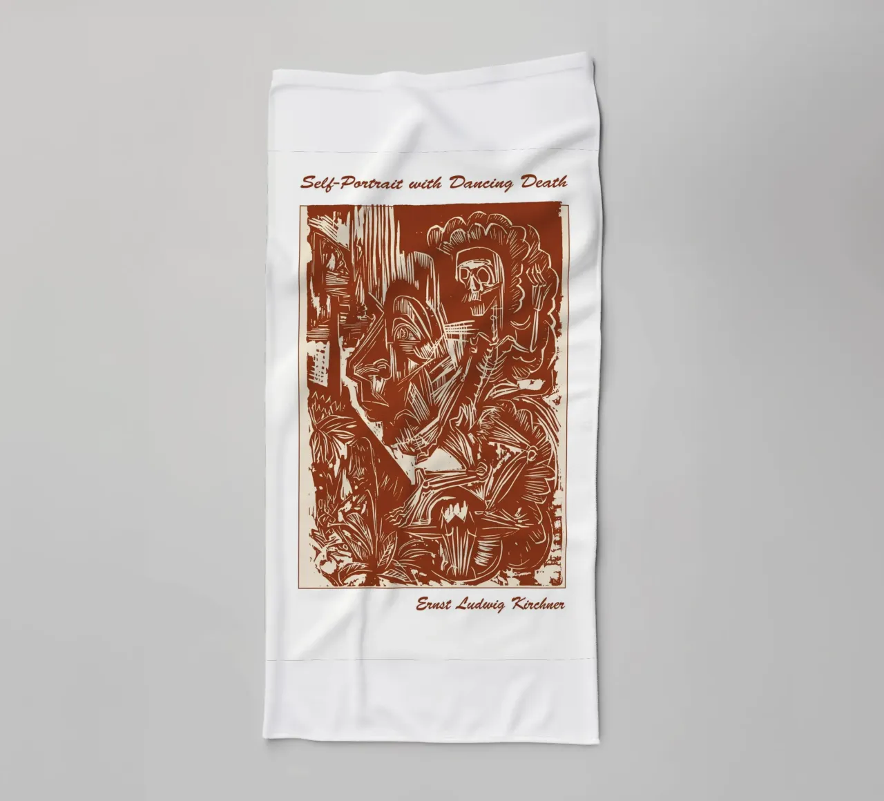 Autoritratto con morte danzante asciugamano da bagno da Doa Project