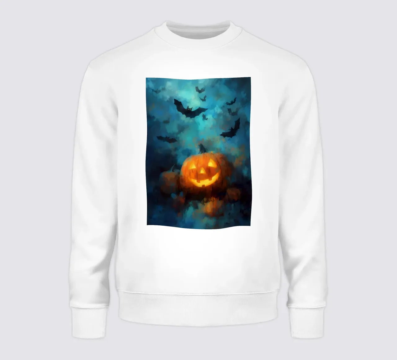 Zucca e pipistrelli di Halloween felpa da Justyna Jaszke JBJart