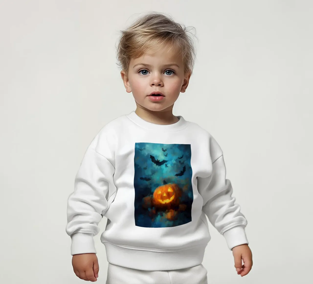 Zucca e pipistrelli di Halloween felpa neonato da Justyna Jaszke JBJart