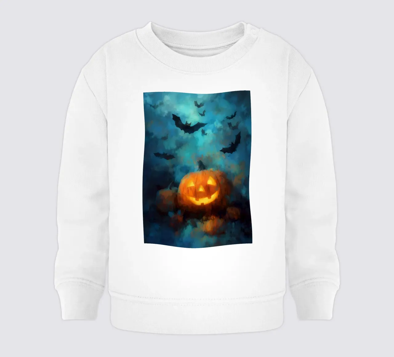 Zucca e pipistrelli di Halloween felpa neonato da Justyna Jaszke JBJart