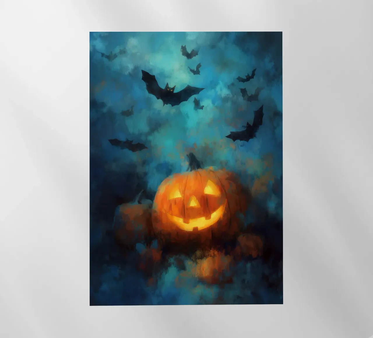 Zucca e pipistrelli di Halloween pellicola backlit da Justyna Jaszke JBJart