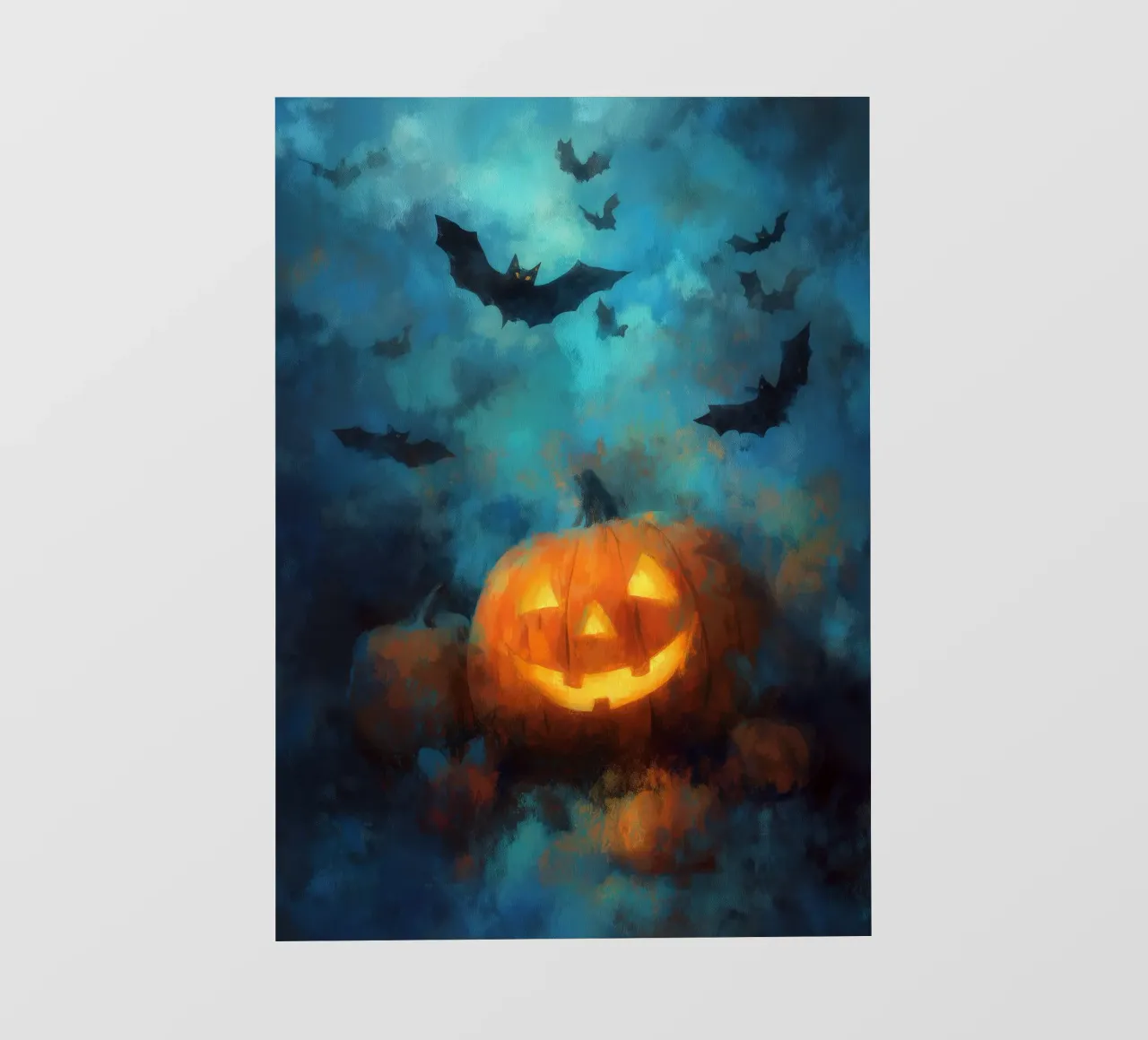 Zucca e pipistrelli di Halloween pellicola backlit da Justyna Jaszke JBJart