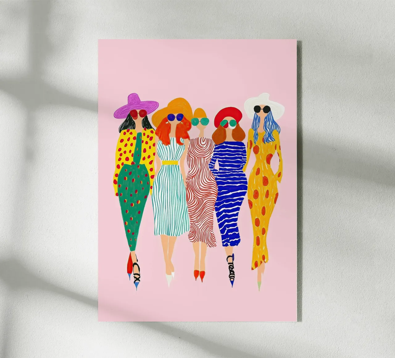 Equipaggio Retro Pop Diva: Arte astratta a righe a pois plexiglass da dawnthesea