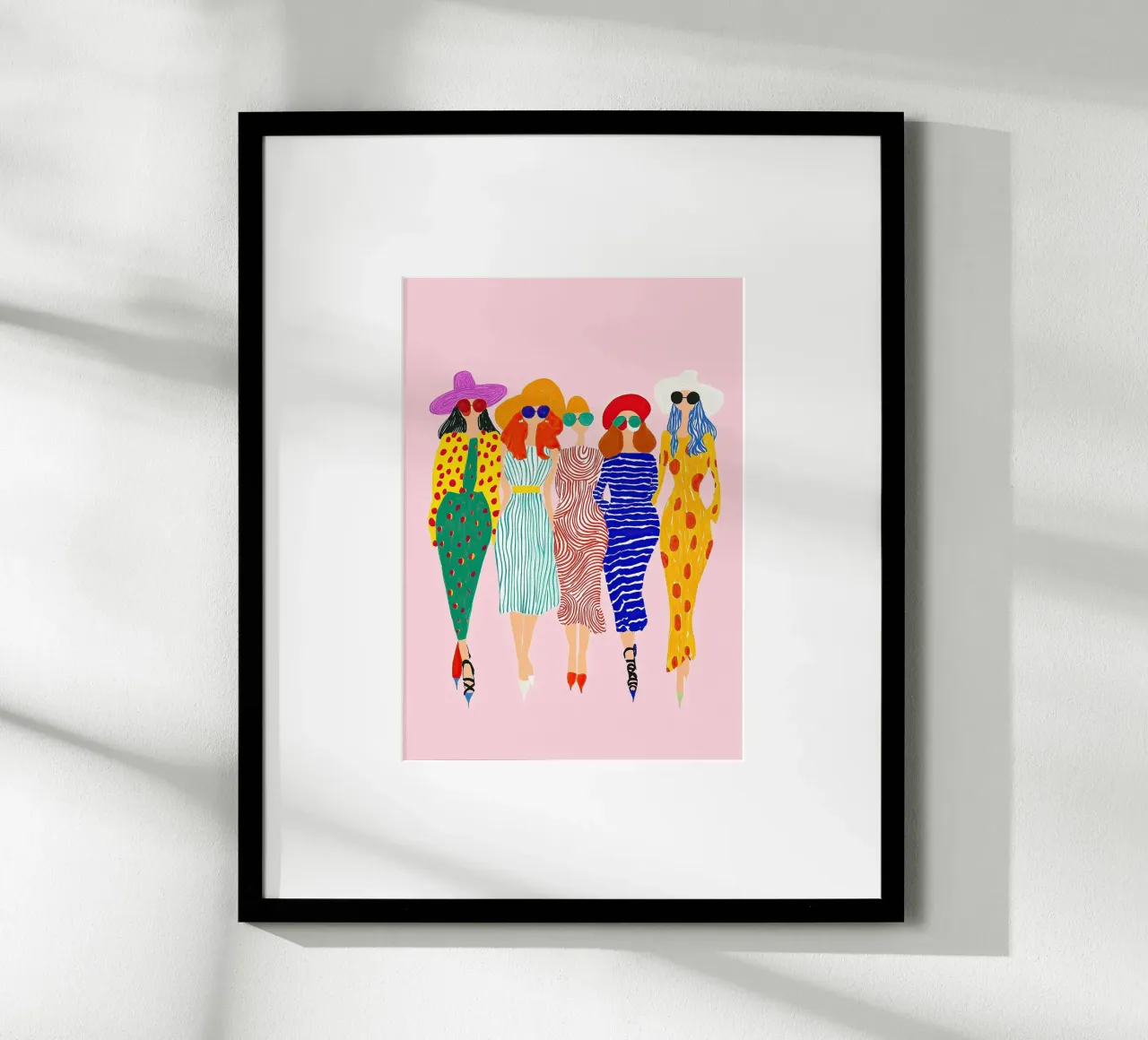 Retro Pop Diva Crew: Abstract Polka Dot Stripe Art hahnemühle by dawnthesea