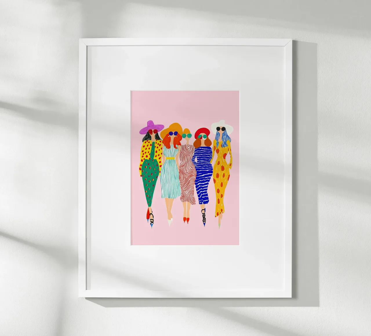 Retro Pop Diva Crew: Abstract Polka Dot Stripe Art hahnemühle by dawnthesea