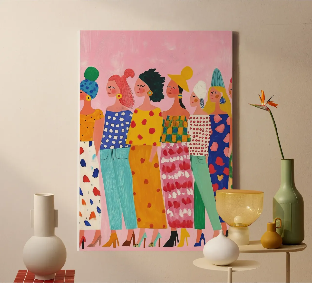 Línea de moda ecléctica: Pop Art Pattern Mixing Print lienzo de dawnthesea