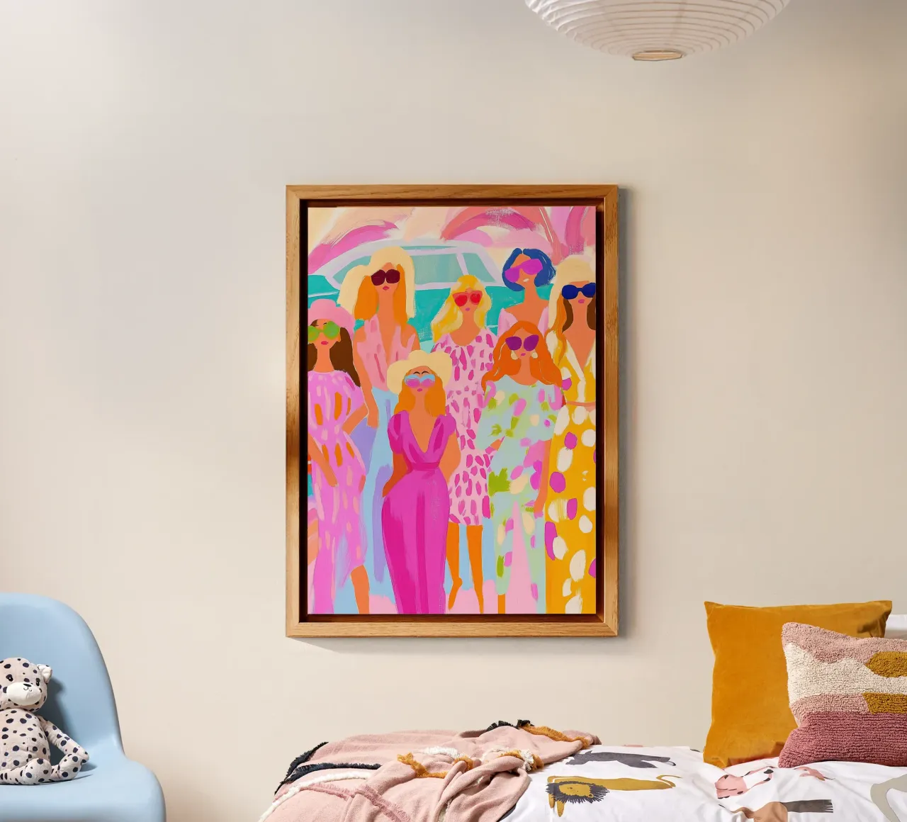 Pastel Pop Squad: Illustrazione di moda astratta e groovy alluminio dibond da dawnthesea