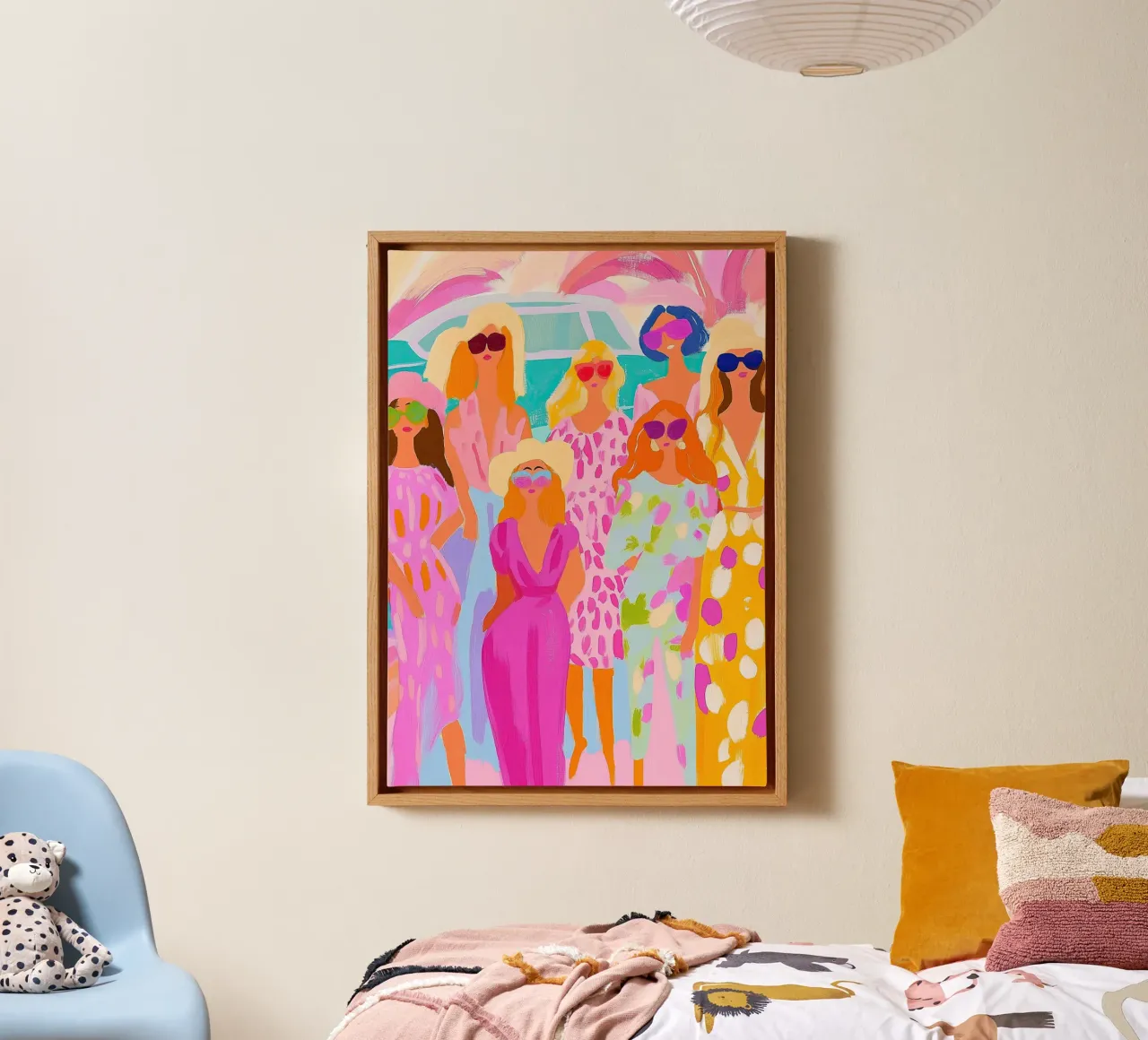 Pastel Pop Squad: Groovy abstracte mode-illustratie canvas van dawnthesea