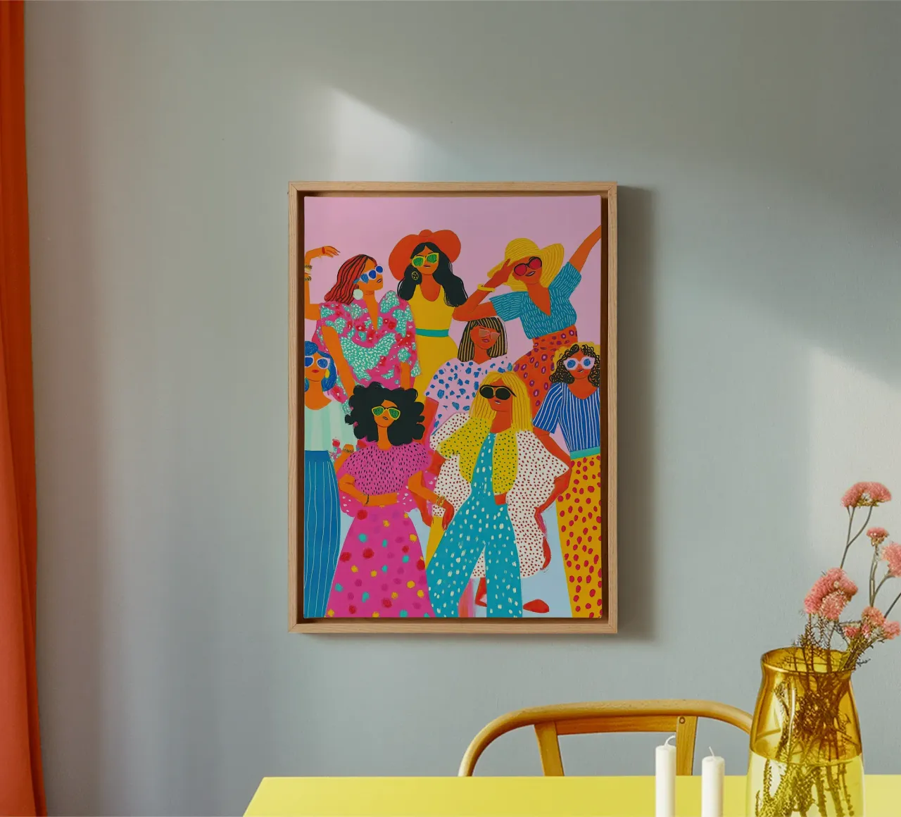 Maximalistische mode Posse: Abstracte Polka Dot Pop Art canvas van dawnthesea