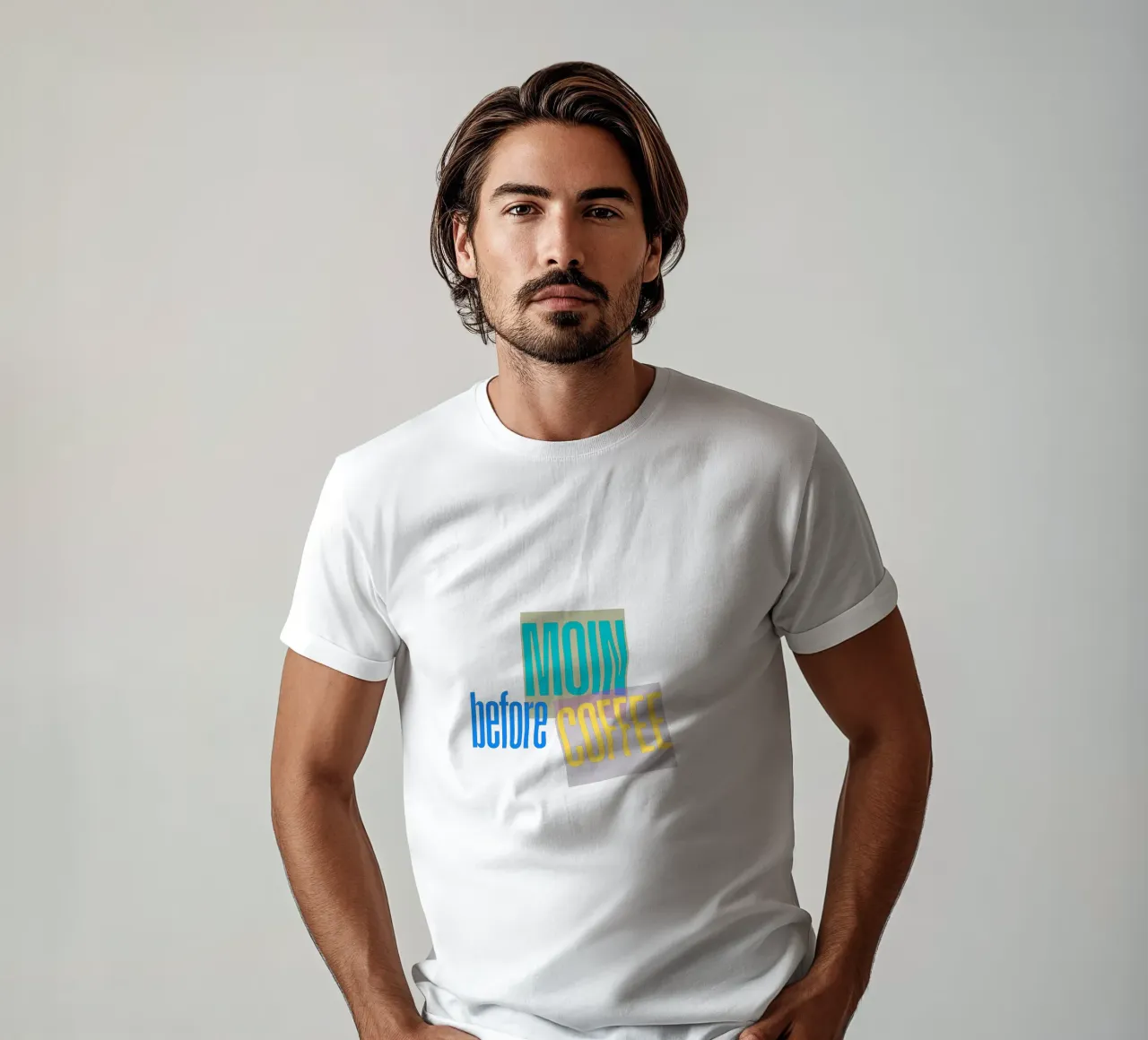 „MOIN before COFFEE“ – Witziges norddeutsches Kaffee-Motiv t-shirt da Fies&Fein
