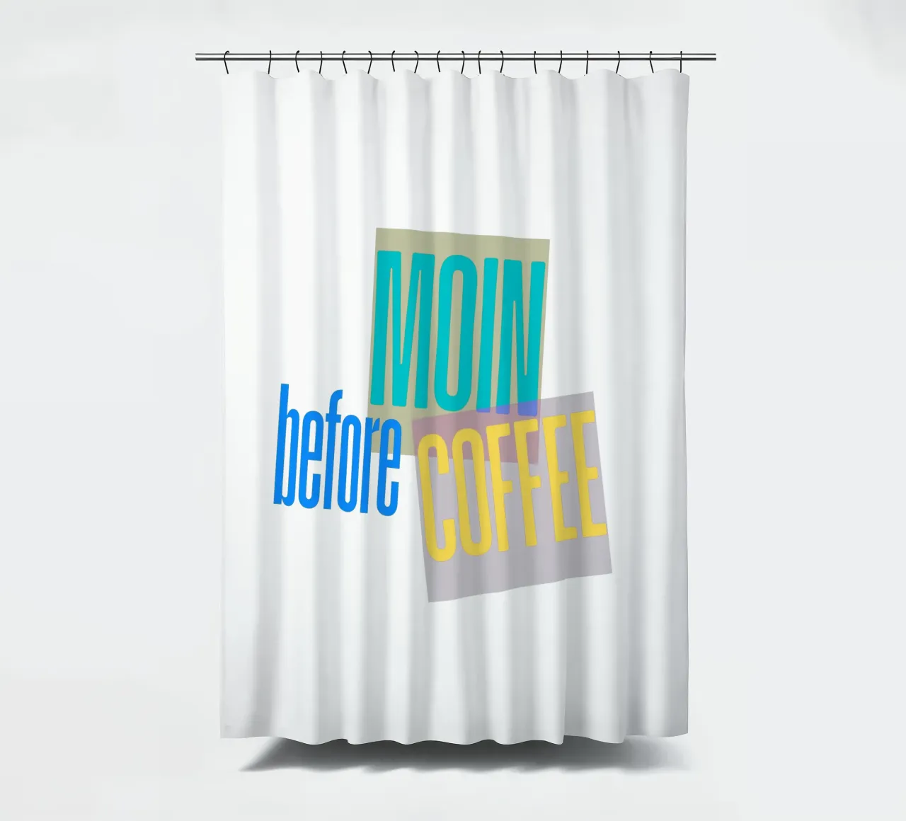 „MOIN before COFFEE“ – Witziges norddeutsches Kaffee-Motiv tenda da doccia da Fies&Fein