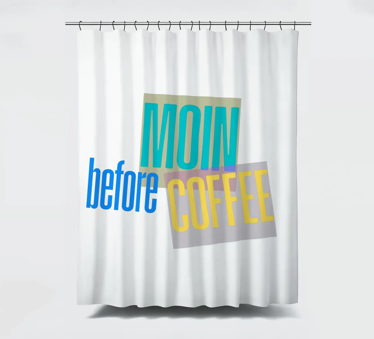 „MOIN before COFFEE“ – Witziges norddeutsches Kaffee-Motiv tenda da doccia da Fies&Fein