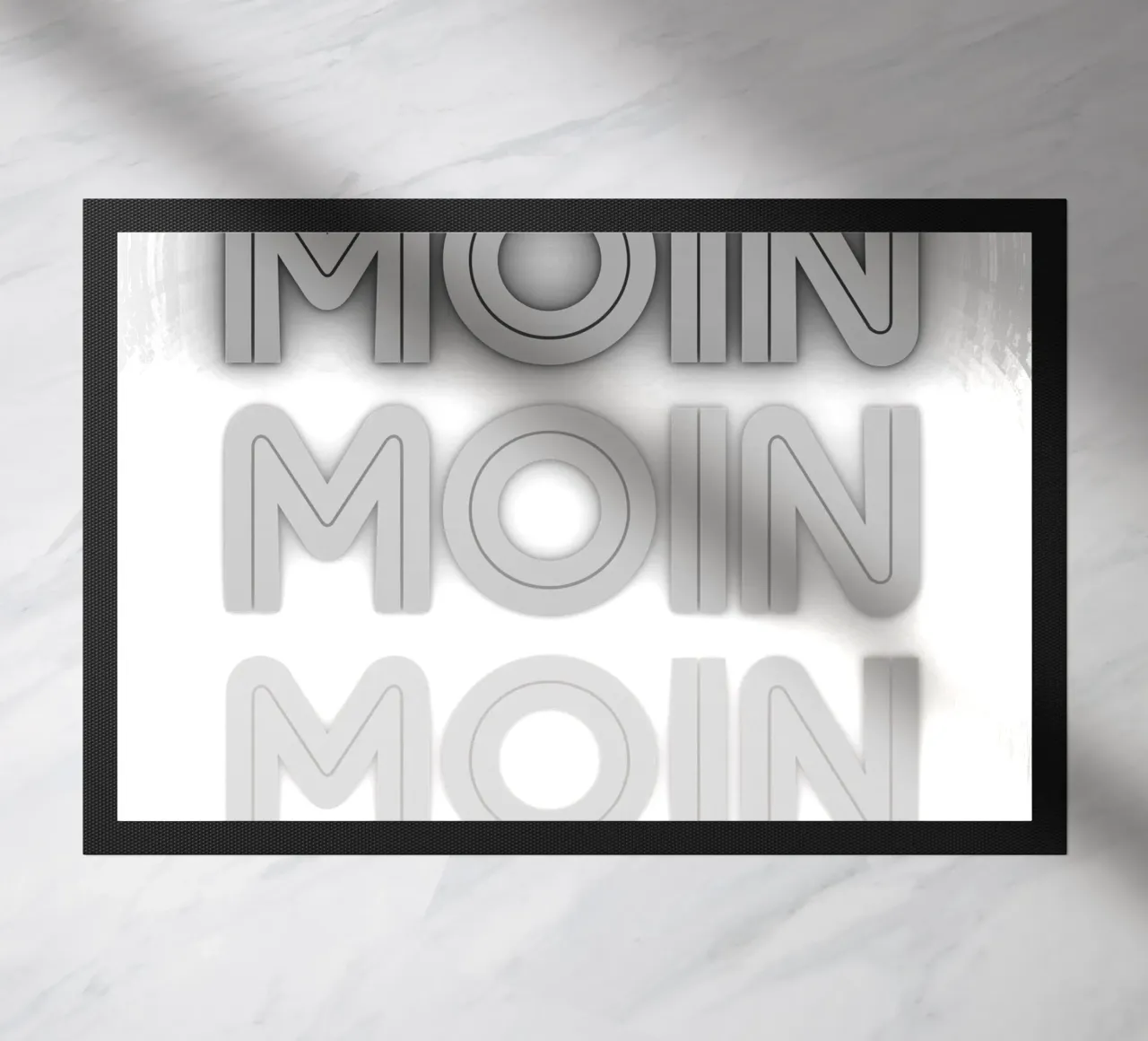 MOIN MOIN MOIN – Norddeutscher Gruß im modernen Design Fußmatte von Fies&Fein