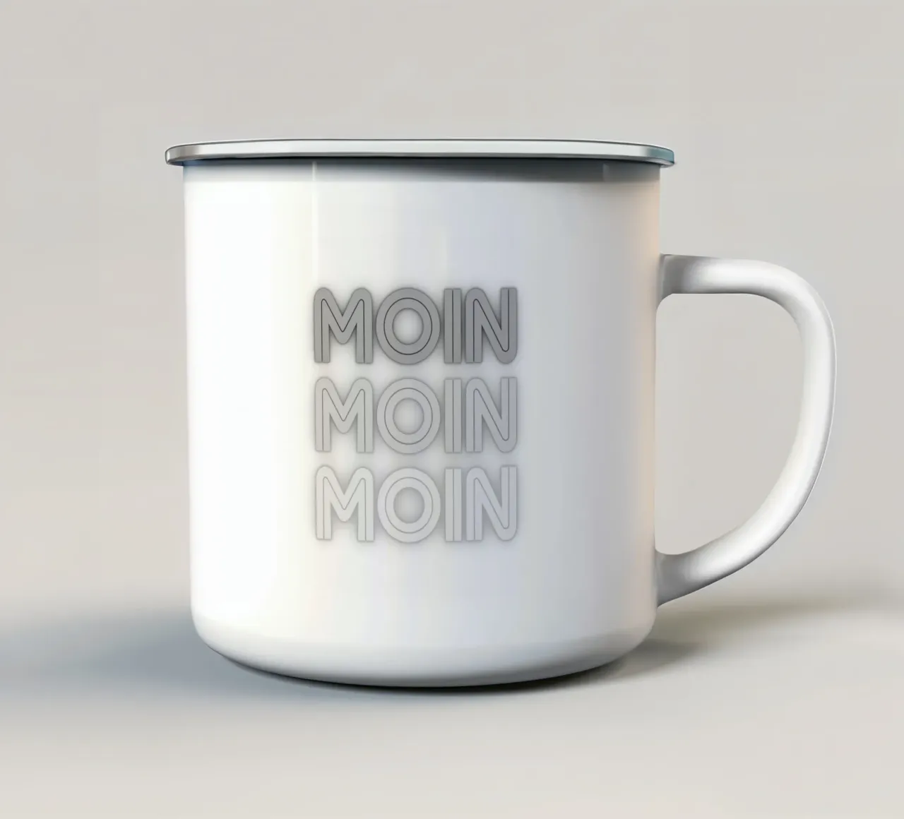 MOIN MOIN MOIN - Saludo del norte de Alemania en un diseño moderno taza de esmalte de Fies&Fein