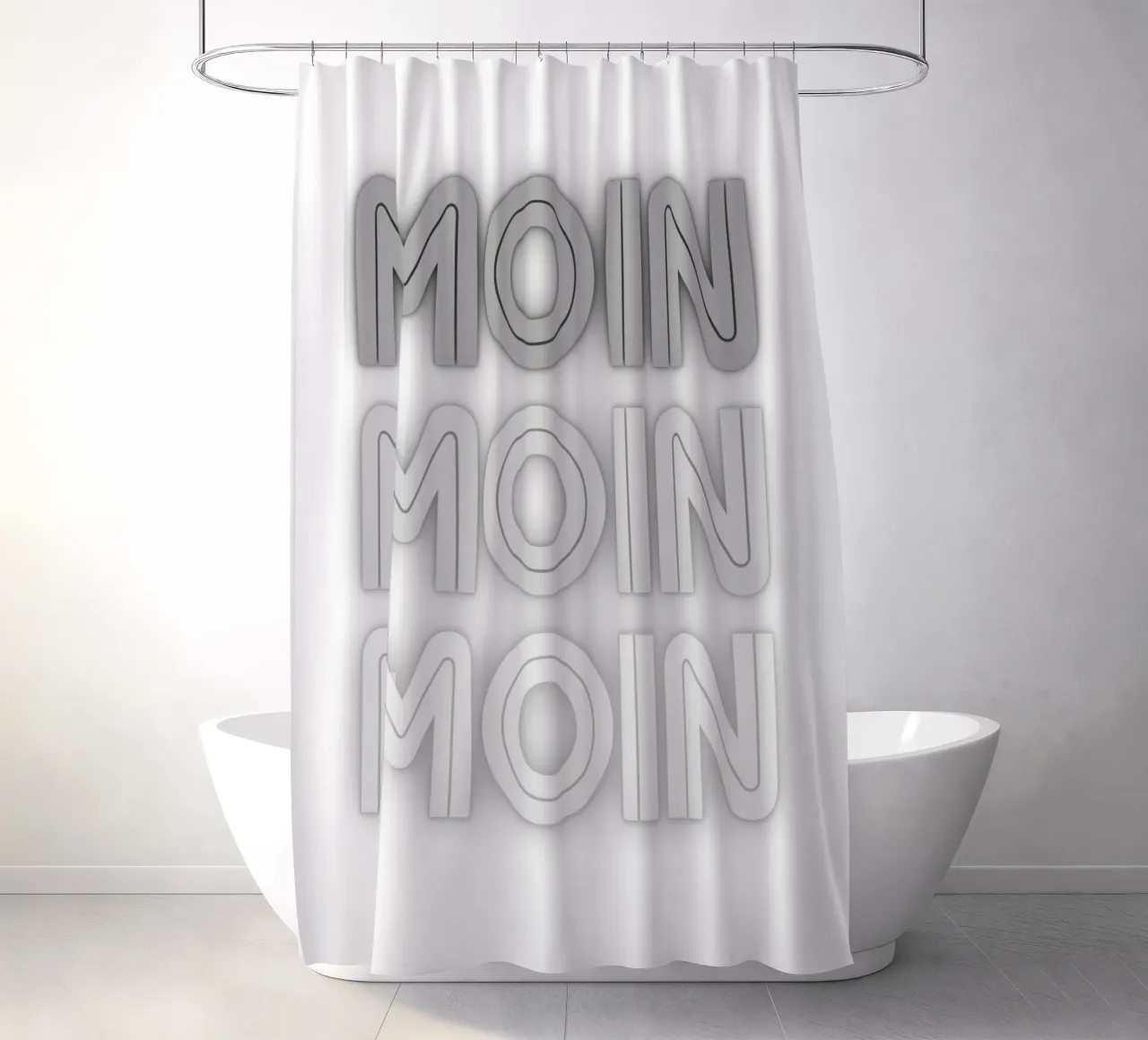 MOIN MOIN MOIN - Saluto della Germania del Nord in un design moderno tenda da doccia da Fies&Fein