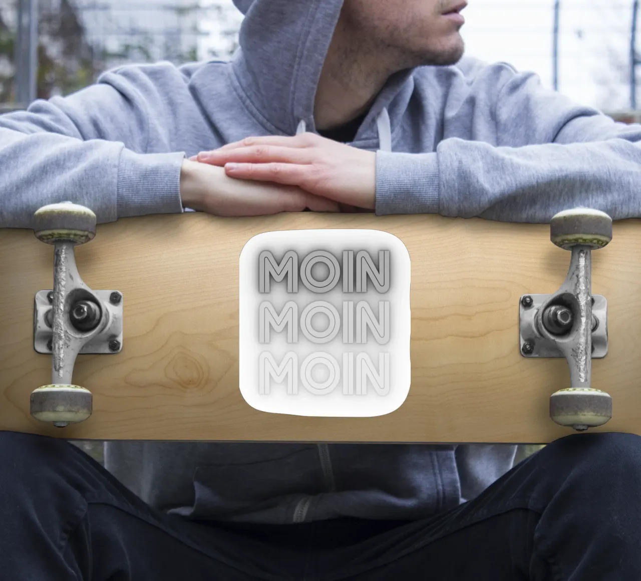 MOIN MOIN MOIN - Saluto della Germania del Nord in un design moderno adesivo da Fies&Fein