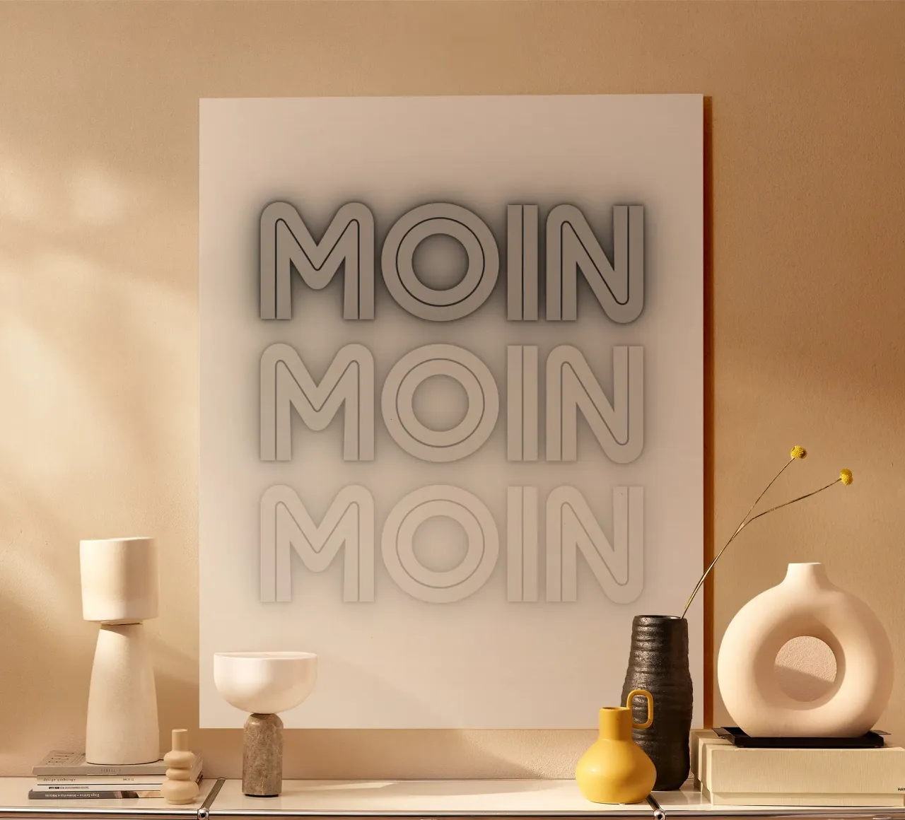 MOIN MOIN MOIN - North German greeting in a modern design acrylic glass by Fies&Fein