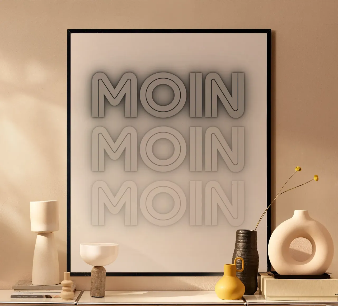 MOIN MOIN MOIN - Saluto della Germania del Nord in un design moderno poster da Fies&Fein