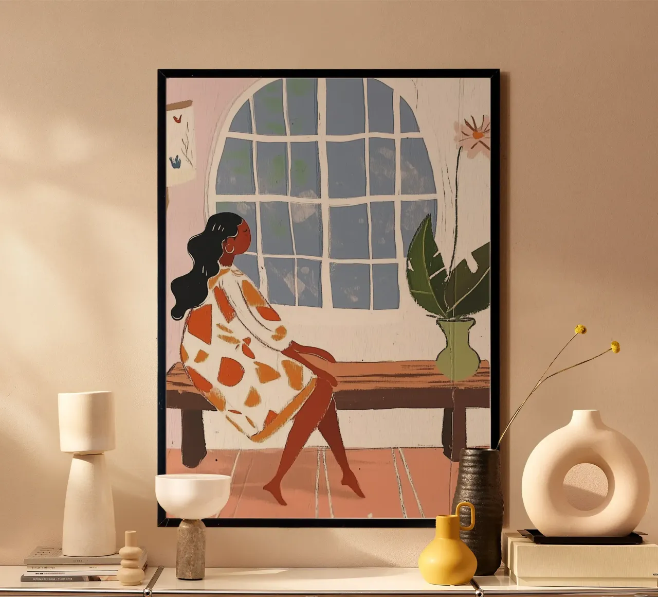Gewölbtes Fenster Einsamkeit: Boho Abstract Lounge Hahnemühle von dawnthesea