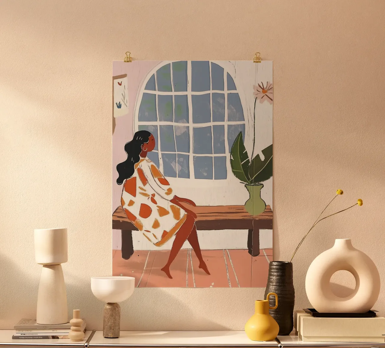 Gewölbtes Fenster Einsamkeit: Boho Abstract Lounge Hahnemühle von dawnthesea