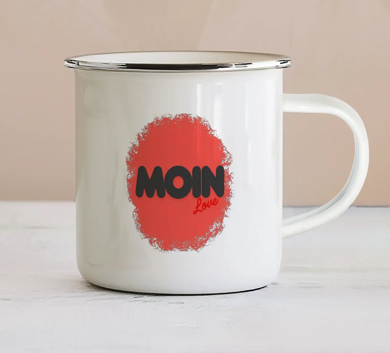 MOIN Love - Auguri dalla Germania del Nord con design a cuore tazza in smalto da Fies&Fein
