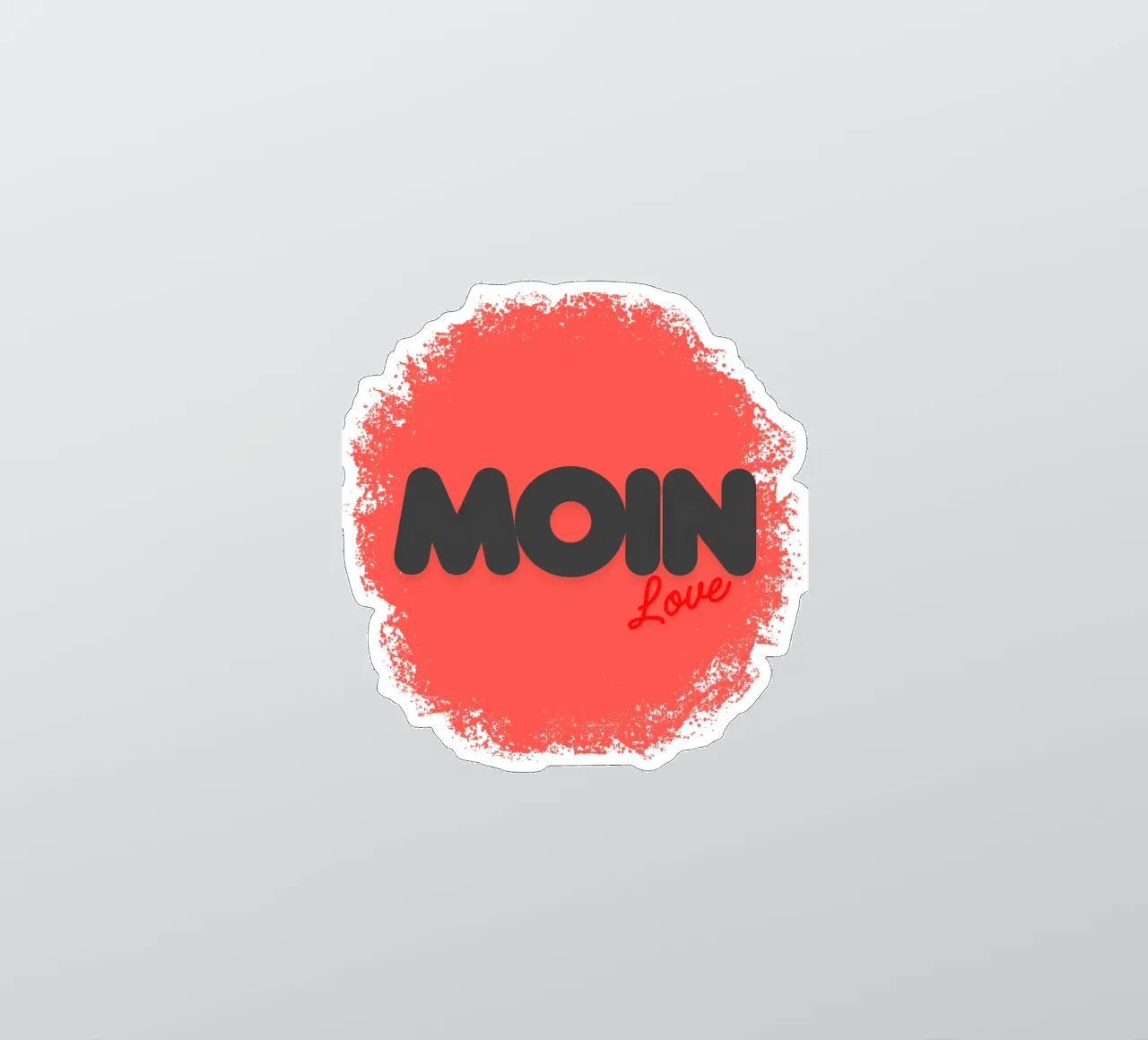 MOIN Love - salutations du nord de l'Allemagne avec un design en forme de cœur autocollant de Fies&Fein