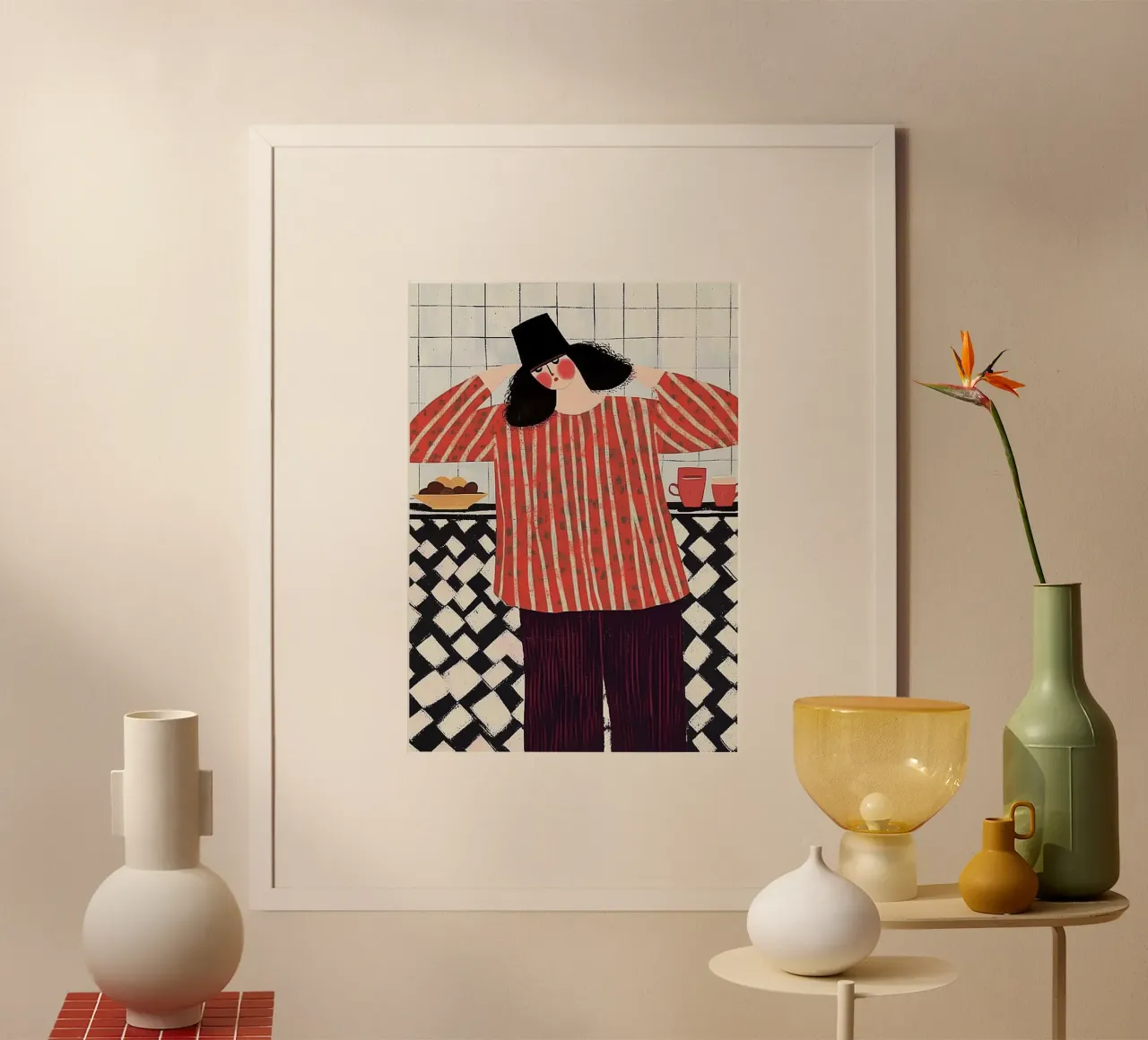 Cucina Pop: Caos a scacchi rossi e neri carta hahnemühle da dawnthesea