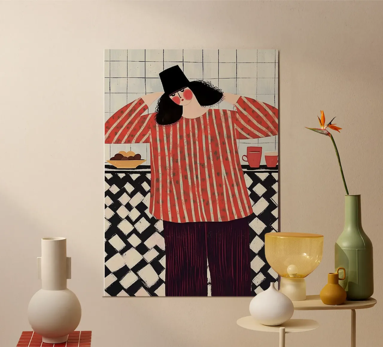 Cucina Pop: Caos a scacchi rossi e neri carta hahnemühle da dawnthesea