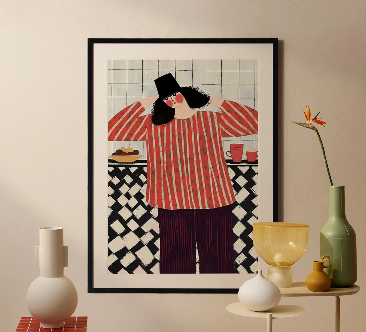 Cucina Pop: Caos a scacchi rossi e neri carta hahnemühle da dawnthesea