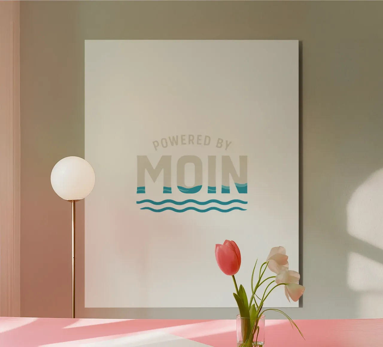 Powered by MOIN - Maritimes Typografie Design im nordischen alluminio dibond da Fies&Fein