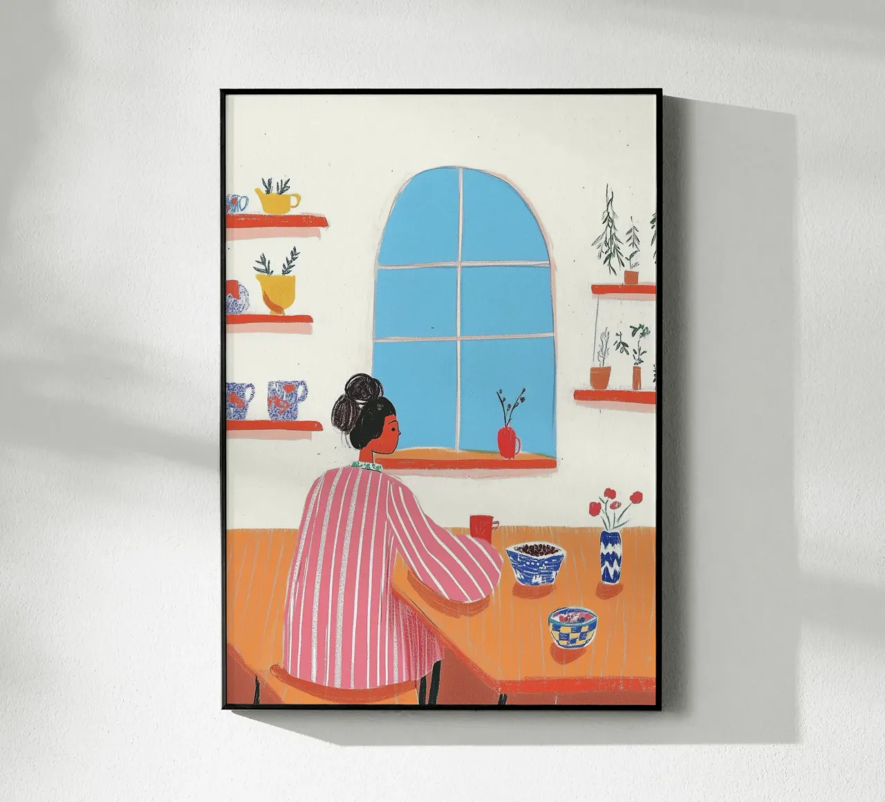 Strisce e cereali: Illustrazione stravagante della routine mattutina plexiglass da dawnthesea