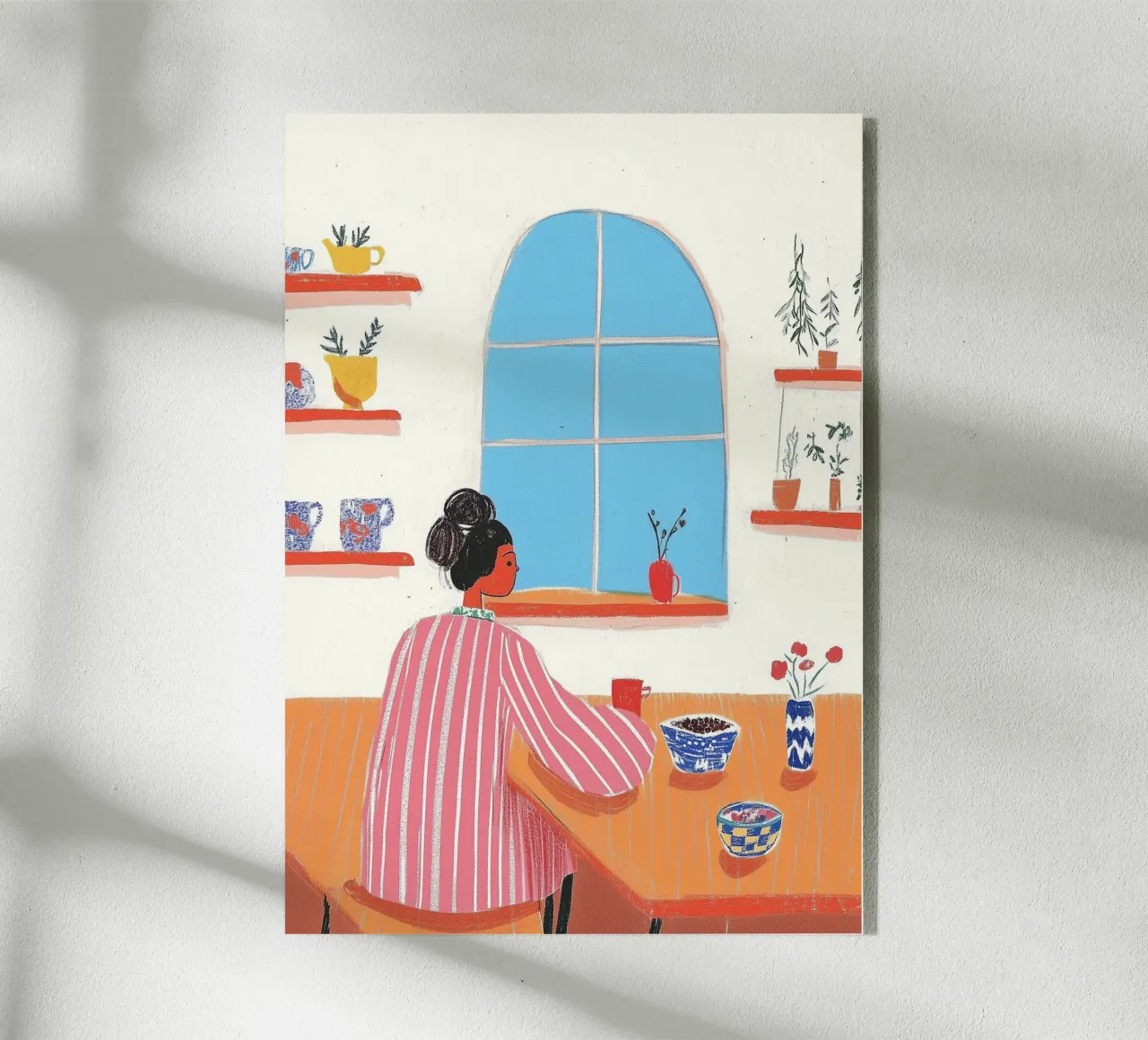 Strisce e cereali: Illustrazione stravagante della routine mattutina plexiglass da dawnthesea