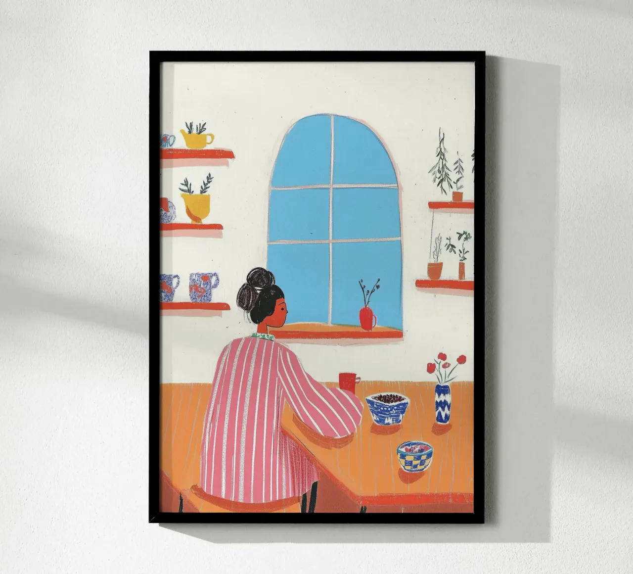 Strisce e cereali: Illustrazione stravagante della routine mattutina carta hahnemühle da dawnthesea