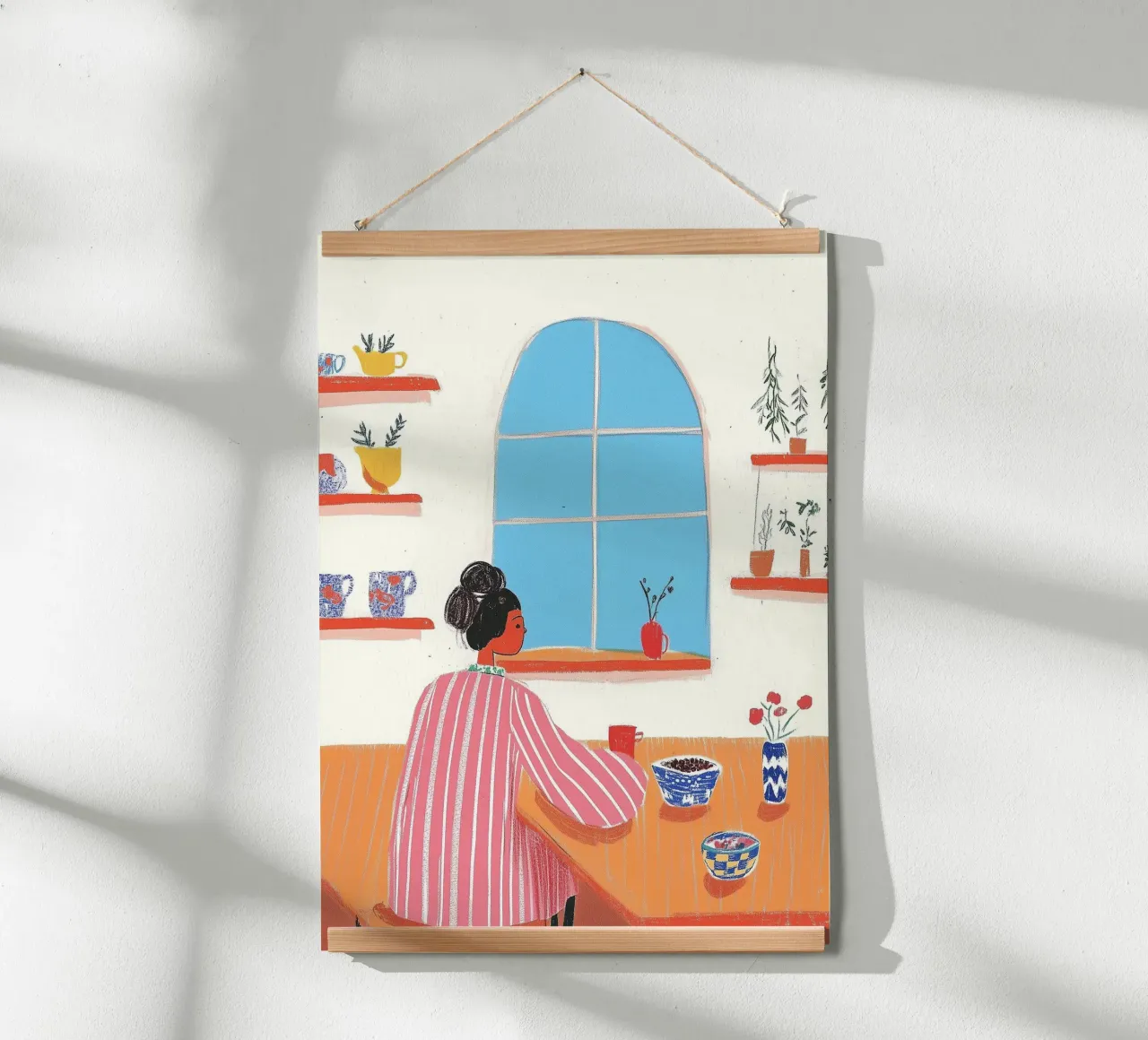 Strisce e cereali: Illustrazione stravagante della routine mattutina carta hahnemühle da dawnthesea